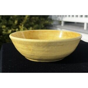 1930s Miriam Hetzel Pottery Bowl Arden Wimington Delaware Antique Yellow Glaze
